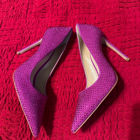 NWT Schutz gorgeous hot sexy magenta pink rhinestone encrusted go get ‘em heels - Picture 1 of 14